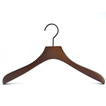 Beech wood clothes display coat hanger with black gun hook